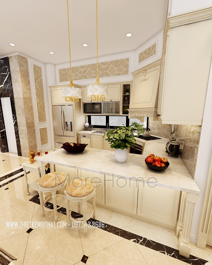 Tủ bếp tân cổ điển – sang trọng và cuốn hút  Tủ bếp tân cổ điển – sang trọng và cuốn hút!